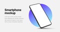 Phone mockup isolate 3d vector screen device template. Cellphone app mock up realistic telephone background design