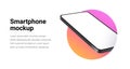 Phone mockup isolate 3d vector screen device template. Cellphone app mock up realistic telephone background design