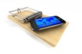 Phone in mousetrap. 3D