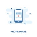 Phone Movie icon. Simple element illustration. Phone Movie pixel perfect icon design from mobile phone collection. Using for web d