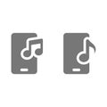 Phone and music notes vector icon Royalty Free Stock Photo