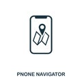 Phone Navigator icon. Flat style icon design. UI. Illustration of pnone navigator icon. Pictogram isolated on white Royalty Free Stock Photo