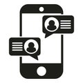 Phone new chat icon simple vector. Button group