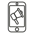 Phone news icon outline vector. Online message