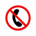 phone not allowed icon. Element of ptohibited sign for mobile concept and web apps. Sign of phone not allowed icon can be used for Royalty Free Stock Photo
