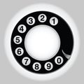 Phone number in circle old telephon Royalty Free Stock Photo