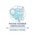 Phone number verification concept icon