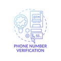 Phone number verification concept icon