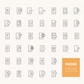 Phone Outline Icons for web and mobile apps Royalty Free Stock Photo