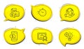 Accounting report, Timer and Seo idea icons set. Phone payment sign. Vector