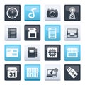 Phone Performance, Internet and Office Icons over color background Royalty Free Stock Photo