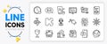 Phone photo, Messenger and Sunscreen line icons. For web app. Vector