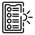 Phone plant control icon outline vector. Future farm