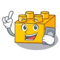 With phone plastic building blocks cartoon on toy Royalty Free Stock Photo