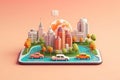 phone point gps position direction map mobile location navigation travel. Generative AI.
