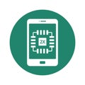 Phone processor glyph background icon which can easily modify or edit