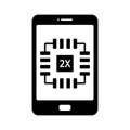 Phone processor glyph vector icon which can easily modify or edit