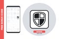 Phone protect, defender or antivirus application icon for smartphone, tablet, laptop or other smart device with mobile
