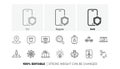 Phone protect, Idea and Cursor line icons. For web app, printing. Line icons. Vector