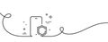 Phone protect line icon. Smartphone app sign. Continuous line with curl. Vector