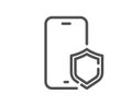 Phone protect line icon. Smartphone app sign. Vector