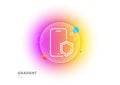 Phone protect line icon. Smartphone shield sign. Gradient blur button. Vector