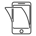 Phone protective film icon, outline style