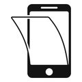 Phone protective film icon, simple style