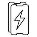 Phone protective glass icon, outline style