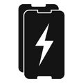 Phone protective glass icon, simple style