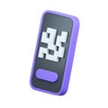 Phone with qr-code 3d rendering icon. Royalty Free Stock Photo