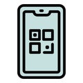 Phone qr code icon outline vector. Digital scanner