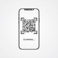 Phone with qr code vector icon sign symbol Royalty Free Stock Photo