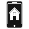 Phone realtor house icon, simple style