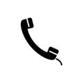 Phone receiver icon, vector illustration, black sign on isolated background Royalty Free Stock Photo