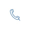 Phone receiver line icon concept. Phone receiver flat  vector symbol, sign, outline illustration. Royalty Free Stock Photo