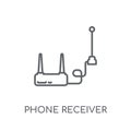 Phone Receiver with Signal linear icon. Modern outline Phone Rec Royalty Free Stock Photo