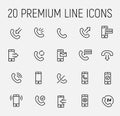 Phone related vector icon set.
