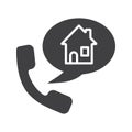 Phone rental house reserve glyph icon