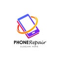 phone repair logo logo design. phone shop logo design