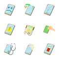 Phone repair service icons set, cartoon style Royalty Free Stock Photo