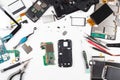 Phone repair top view Royalty Free Stock Photo