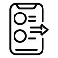 Phone reply icon, outline style