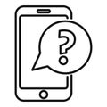 Phone request icon outline vector. Online form