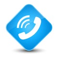 Phone ringing icon elegant cyan blue diamond button Royalty Free Stock Photo