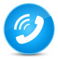 Phone ringing icon elegant cyan blue round button Royalty Free Stock Photo