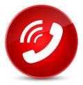 Phone ringing icon elegant red round button Royalty Free Stock Photo