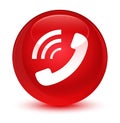 Phone ringing icon glassy red round button Royalty Free Stock Photo