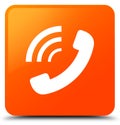 Phone ringing icon orange square button