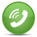 Phone ringing icon special soft green round button